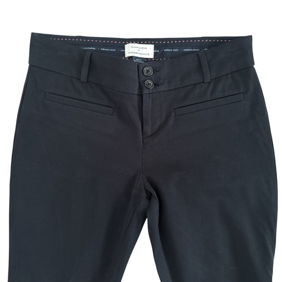 Anthropologie The Essential Slim trousers pants Women's 2P Black Ankle office - Picture 3 of 14
